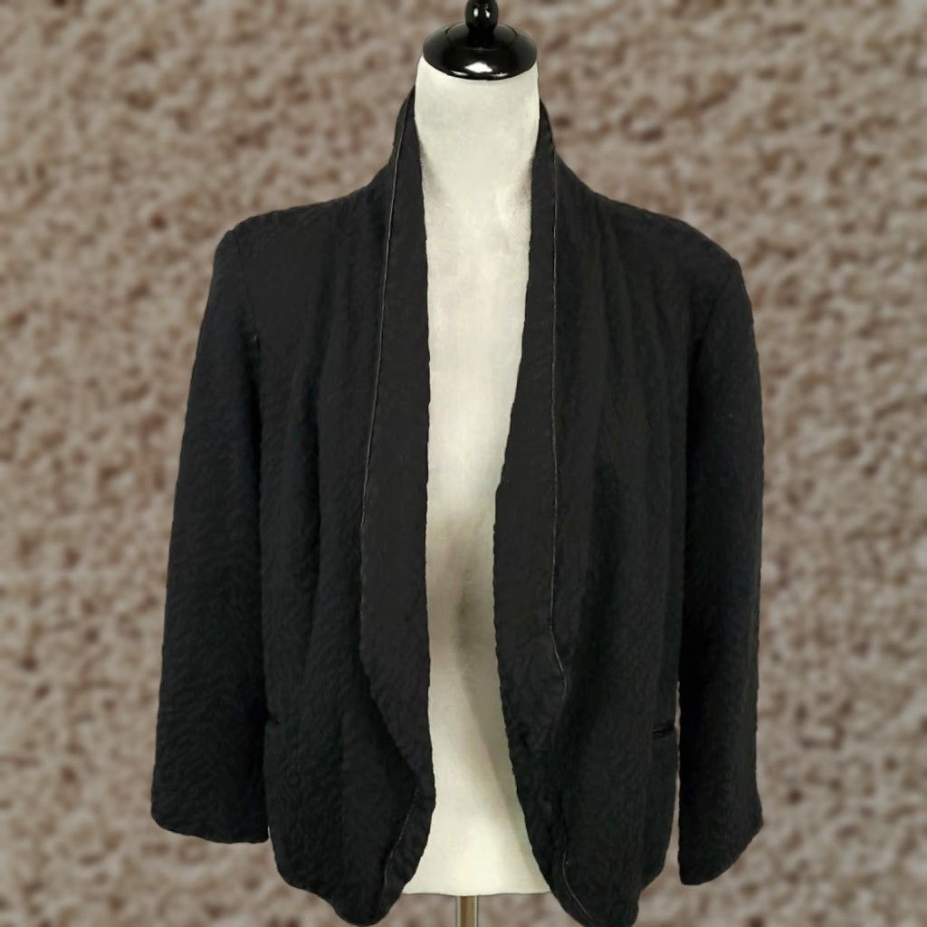 Vintage Chicos Cardigan Womens Large Black Open Front Blazer Jacket Cardigan Classic Size L / US 10 / IT 46 - 1 Thumbnail