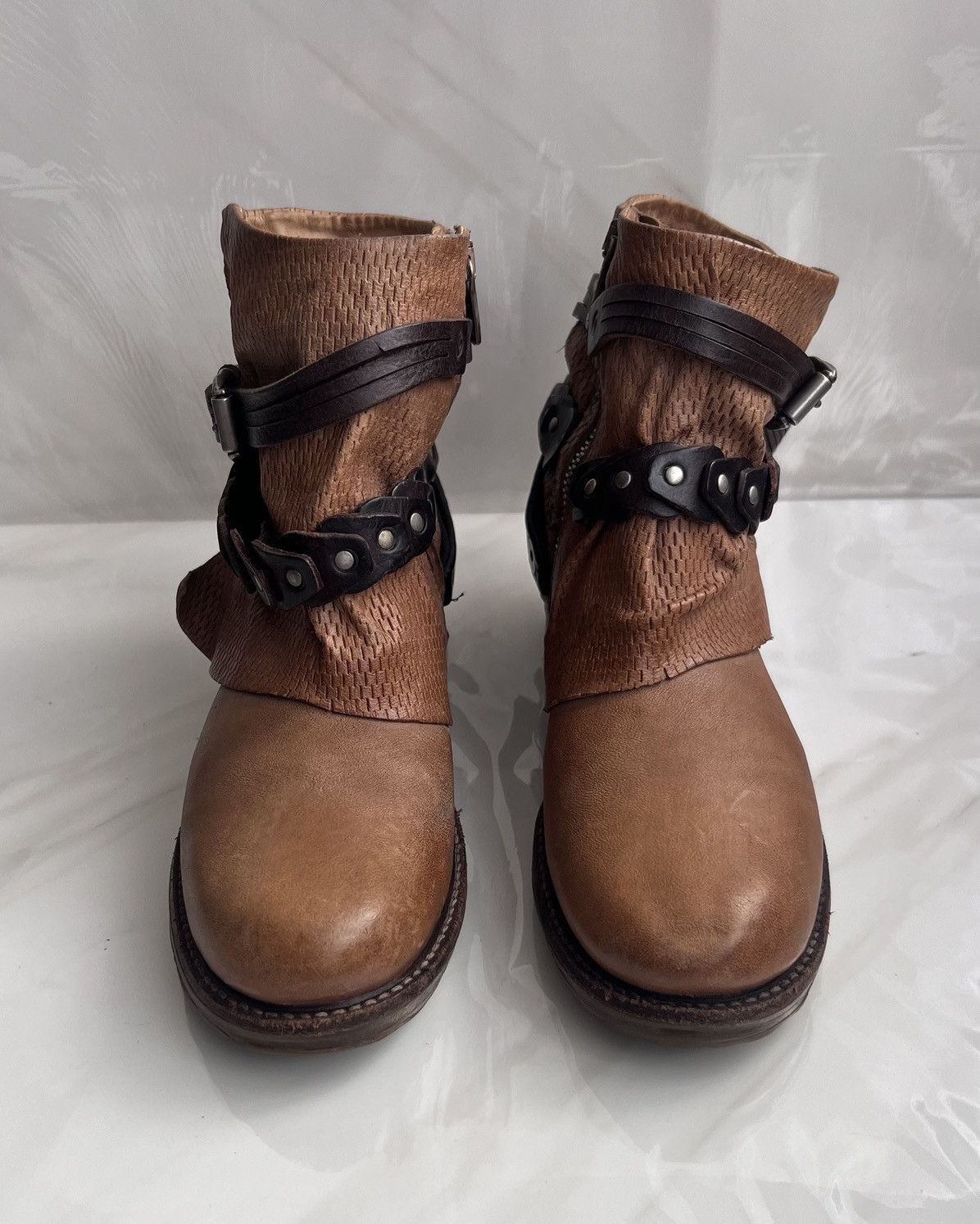 A.S.98 As 98 Airstep Zipper Boho Biker brown distressed boot Size US 8 / IT 38 - 2 Thumbnail