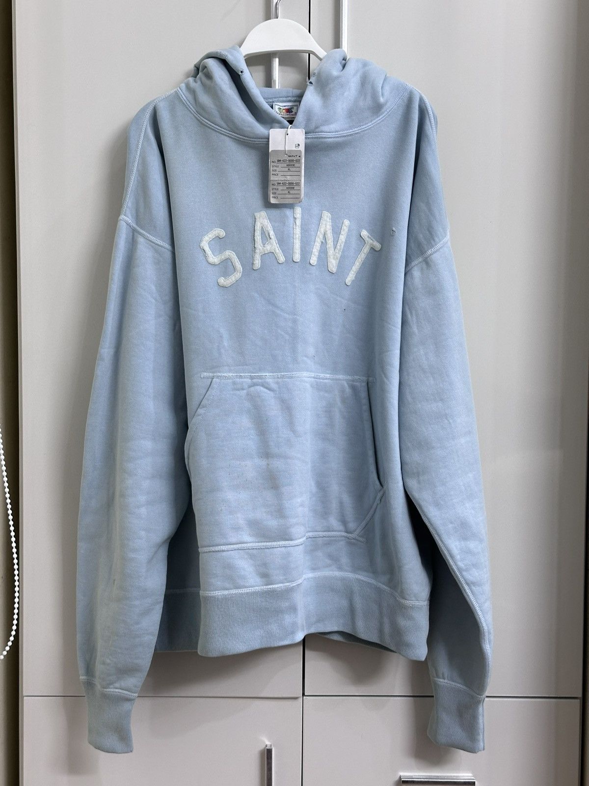 Japanese Brand × Saint Michael SAINT MICHAEL HOLY RELICS FELT HOODIE Blue XL Size US XL / EU 56 / 4 - 1 Thumbnail