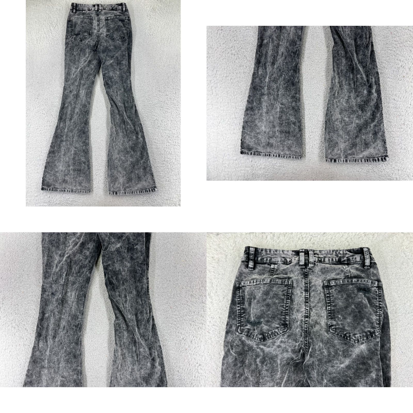 Forever 21 Forever 21 Jeans Women's Medium Gray Corzduroy Distressed Flared Mid Rise 24x30 Jeans Size 32" / US 10 / IT 46 - 9 Thumbnail