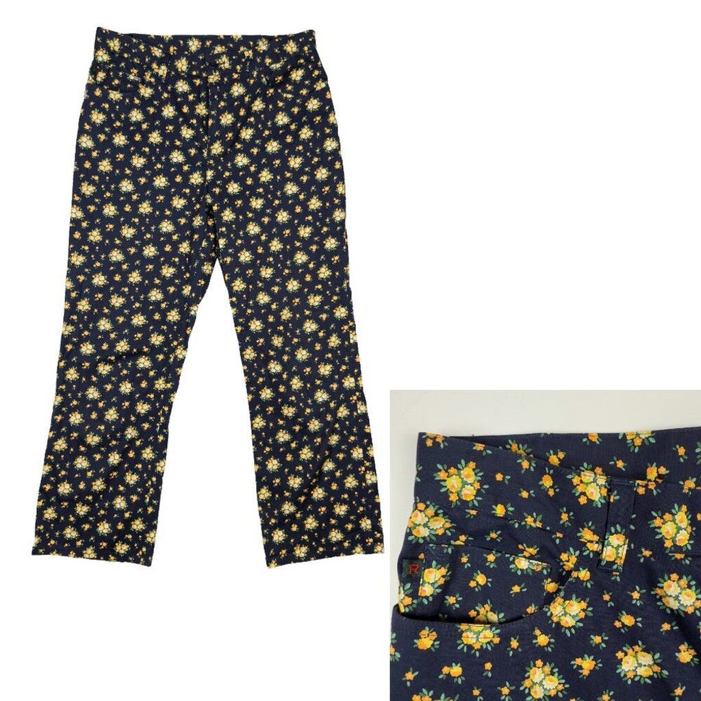 DOUBLE RL RALPH by RALPH LAUREN VTG Blue Capri Crop Pants 8