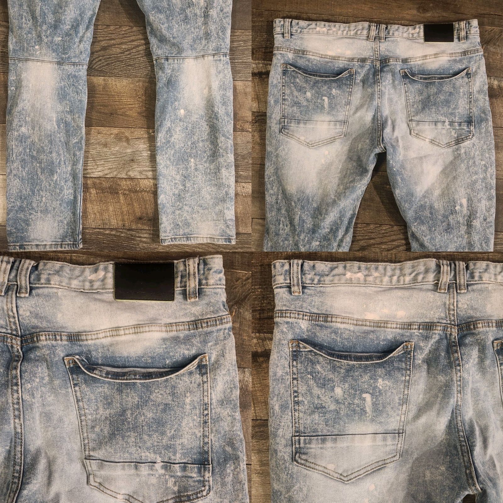 Vintage Smoke Rise Jeans Mens 42x32 Blue Slim Fit Distressed Light Wash Zip Fly Stretch Denim MENS Jeans Blue Slim Tapered 42x32 Size US 42 / EU 58 - 8 Thumbnail