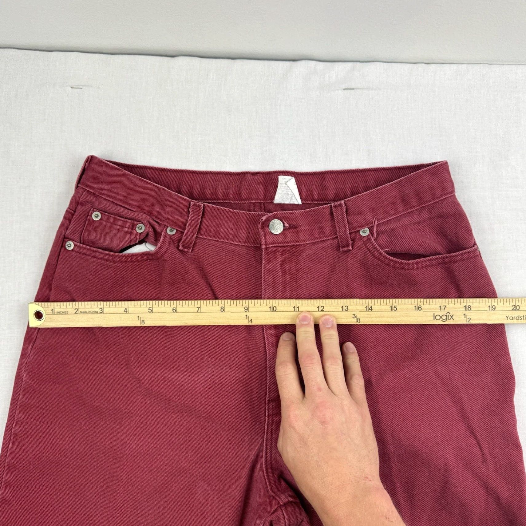 Faded Glory VINTAGE Faded Glory Jeans Womens 14 Petite Red Classic Y2K 90s Straight Leg Size 36" / US 14 / IT 50 - 6 Thumbnail