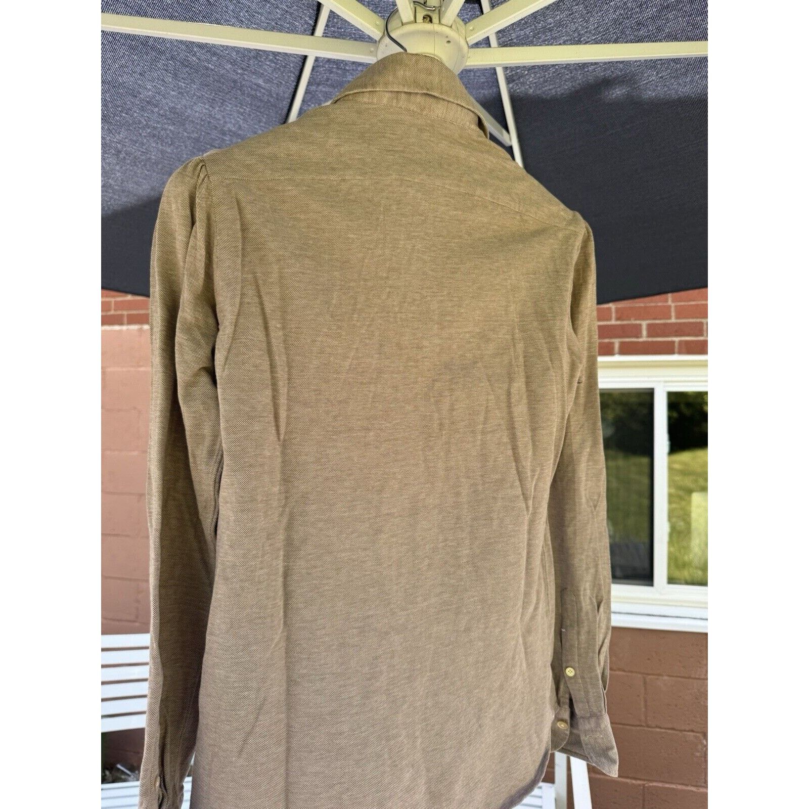 G. Inglese G. Inglese Button Down Polo Shirt Taupe 15/38 Small NMWA Size US S / EU 44-46 / 1 - 5 Thumbnail