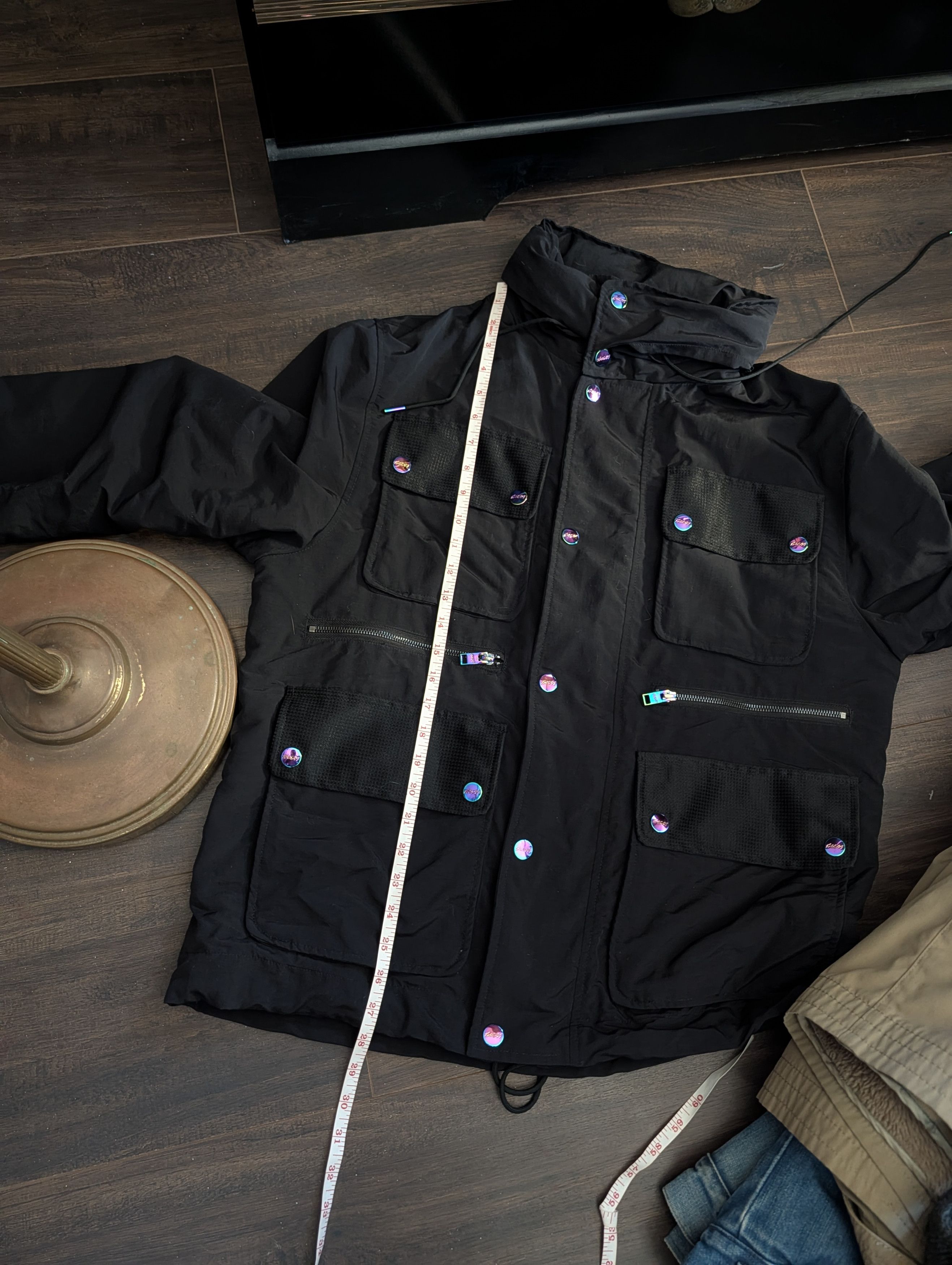 Bossi Sportswear Black Zip-Up Cargo Packable Hood Coat / Jacket Med. Size US M / EU 48-50 / 2 - 20 Thumbnail