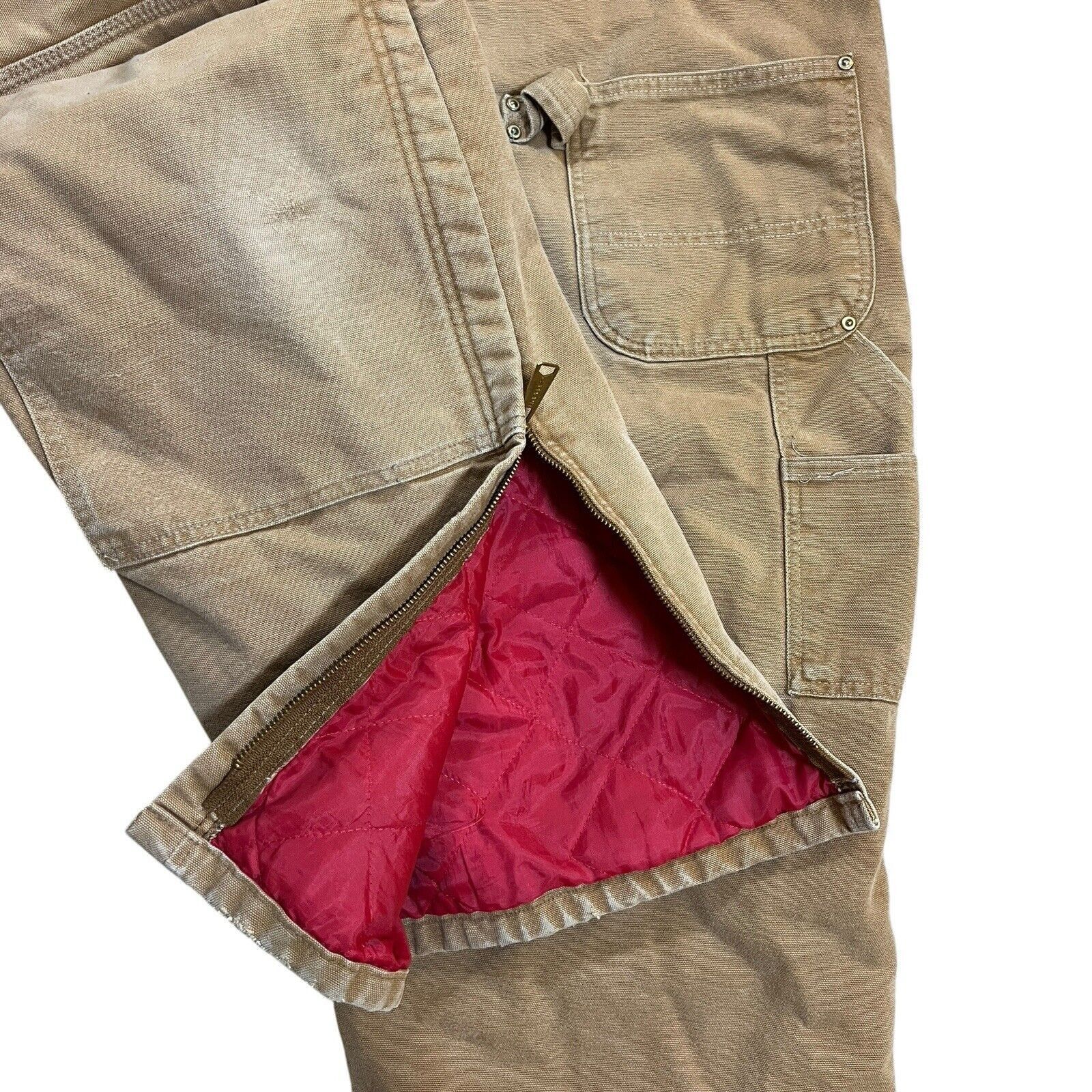 Carhartt Carhartt Distressed Brown Quilted Lined Overalls Size 40x32 Size US 40 / EU 56 - 6 Thumbnail