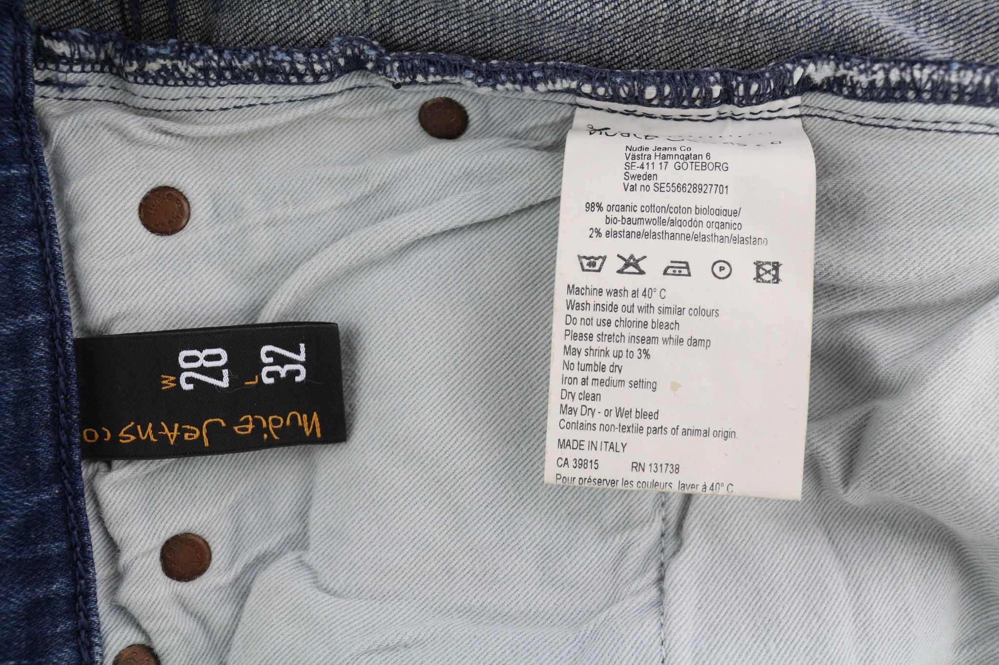 Nudie Jeans HIGH KAI W28/L32 Navy Falls Organic Denim Jeans 82676 Size US 28 / EU 44 - 6 Thumbnail