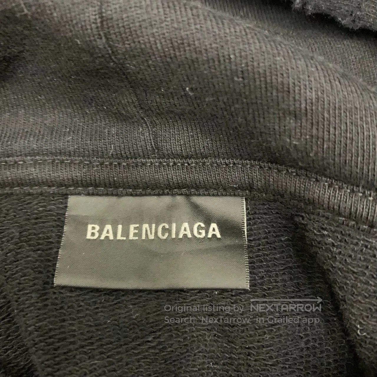 Balenciaga Black Graffiti Distressed Hoodie.