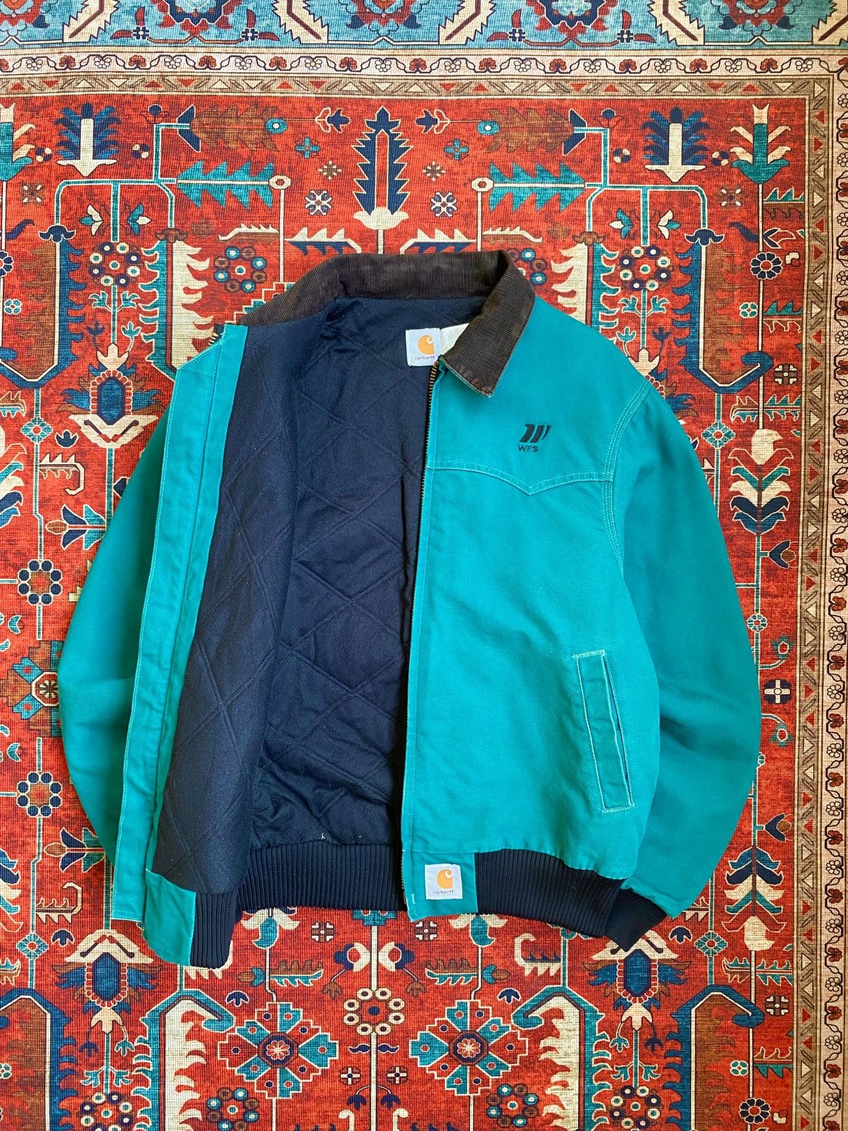 Carhartt SOLD OUT Vintage Carhartt Santa fe JQ2132 AQUA Western Size US L / EU 52-54 / 3 - 4 Thumbnail
