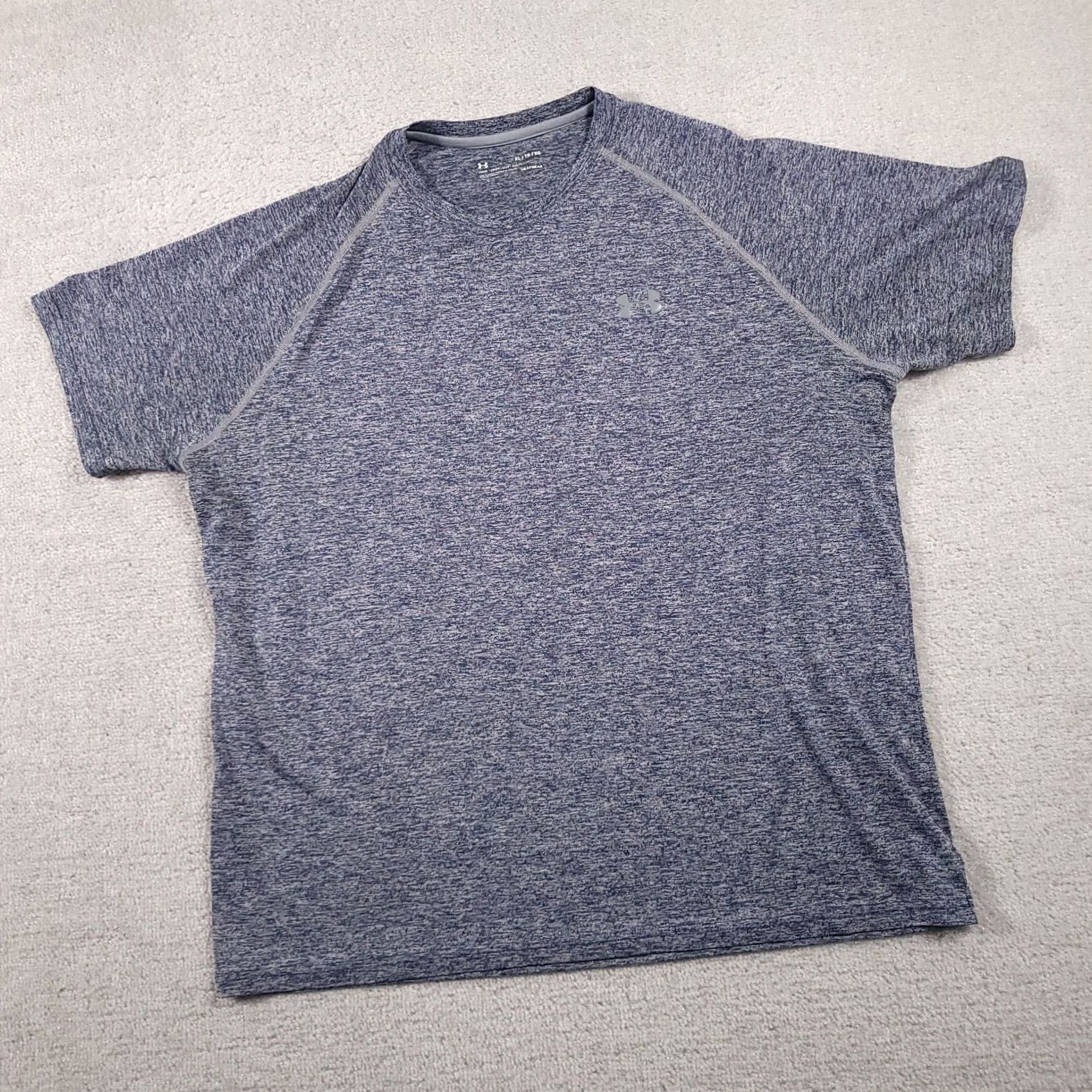 Under Armour Under Armour UA Shirt Mens XL Heather Blue Loose Fit Heatgear The Tech Tee Size US XL / EU 56 / 4 - 2 Thumbnail