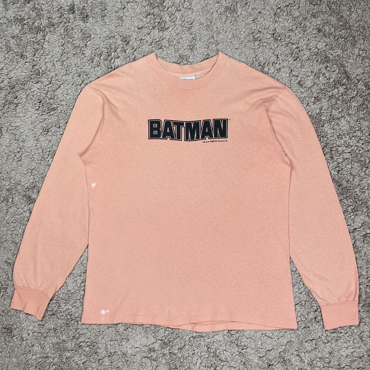 DC Comics Vintage 80’s Hanes Batman Spellout Longsleeve T-shirt Size US L / EU 52-54 / 3 - 1 Thumbnail