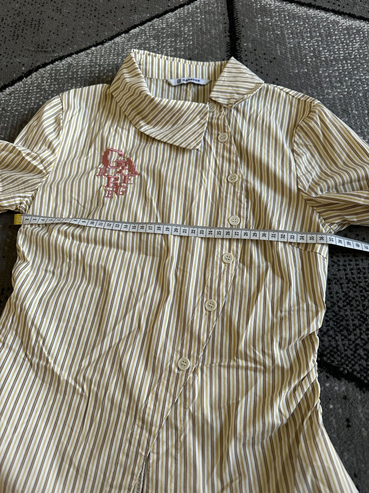 Japanese Brand GARBEGE STRIPED BUTTON UP Size S / US 4 / IT 40 - 9 Thumbnail