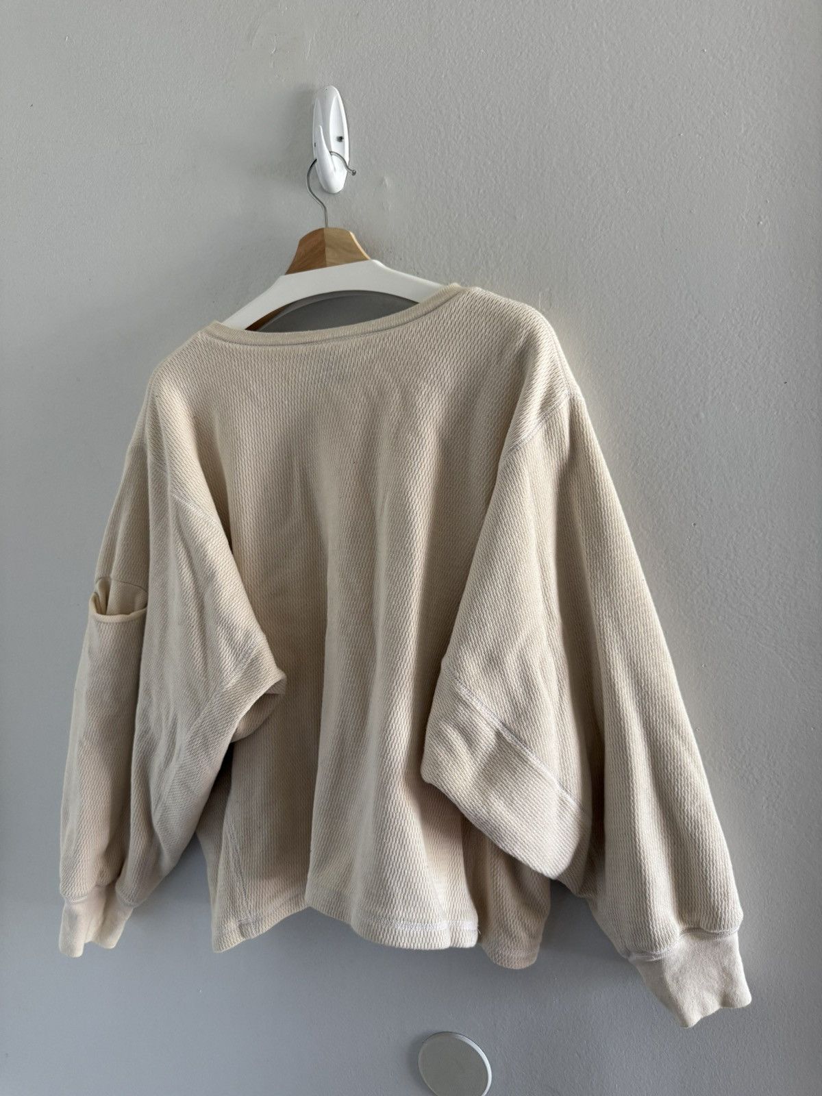 Kanye West SAMPLE Yeezy Season 7 Double Layer Thermal Upcycled Crewneck Size US L / EU 52-54 / 3 - 16 Thumbnail