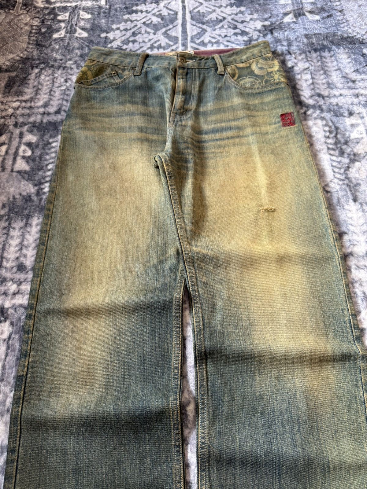 Blue Blue Japan × Japanese Brand × KOJIMA GENES Karakuri Japan Artisanal Double Pocket Mud Wash Baggy Jeans Size US 30 / EU 46 - 11 Thumbnail