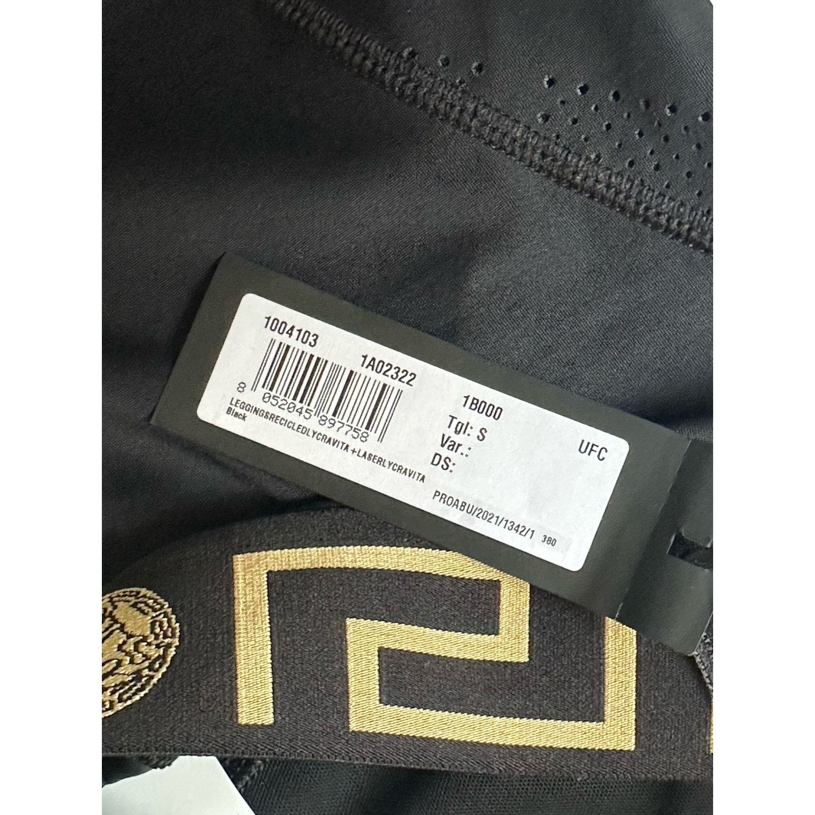 Versace Versace Greca Border Gym Leggings Pants Black Small 1004103 Size 23" - 13 Thumbnail