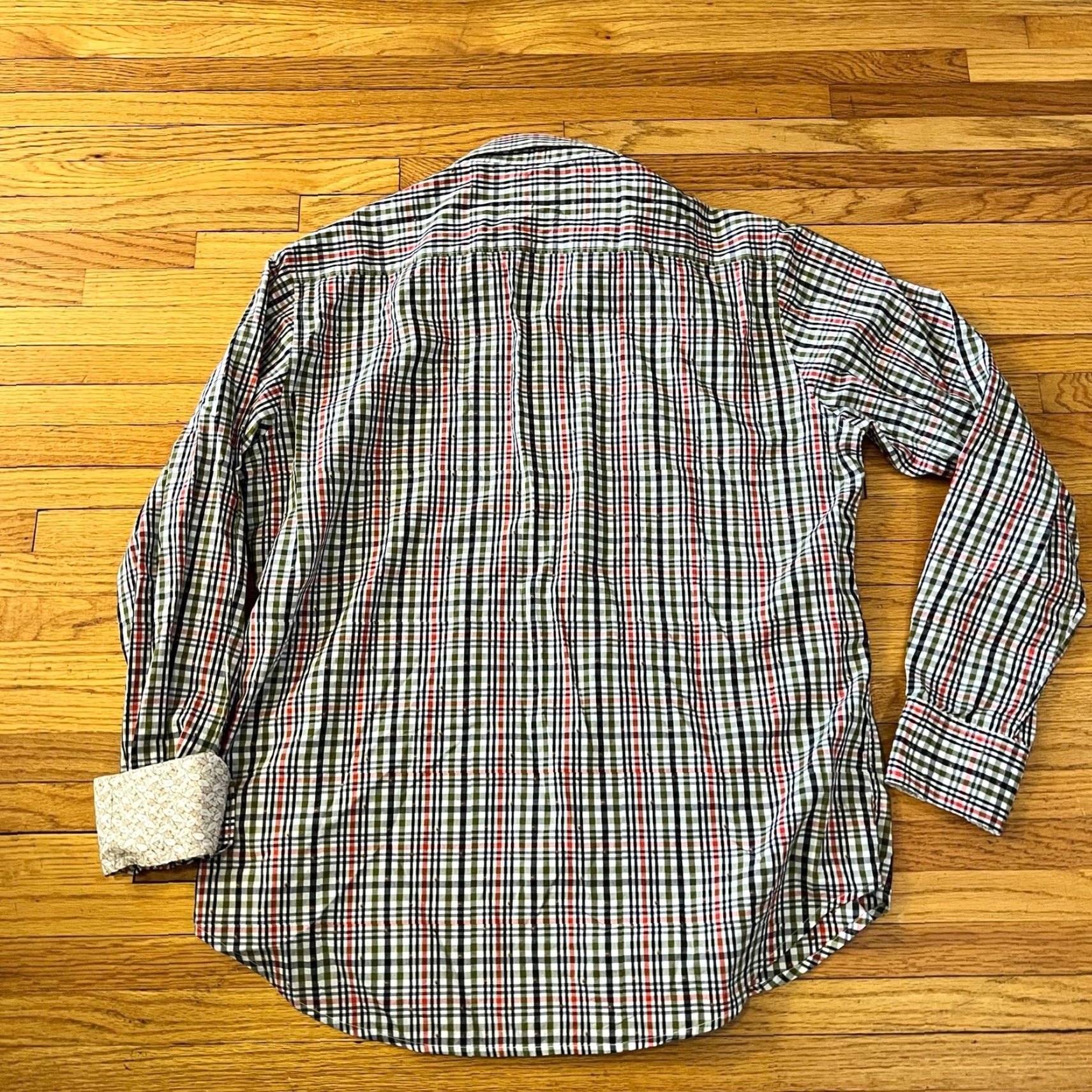 Robert Graham Robert Graham Shirt Mens Medium Plaid Flip Cuff Button Up Long Sleeve Red M Regular Men Size US M / EU 48-50 / 2 - 3 Thumbnail