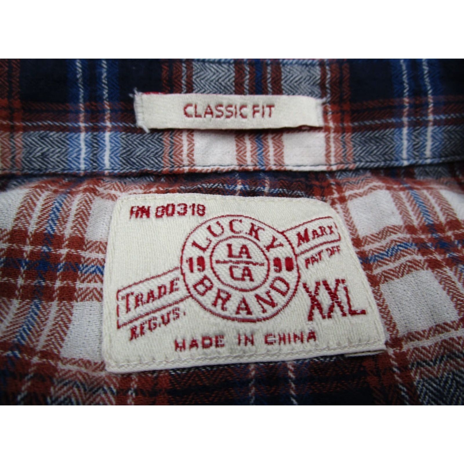 Lucky Brand Lucky Brand Shirt Mens 2XL Blue Plaid Button-Up Twill Pearl Snaps Yoke Pocket Western Casual Work Mens 2XL Blue Size US XXL / EU 58 / 5 - 3 Thumbnail