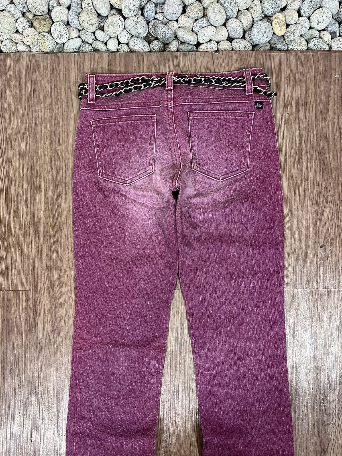 Edwin × If Six Was Nine × Tornado Mart Edwin Something Burgandy Washed Bootcut Jean with Chain Belt Size US 27 - 6 Thumbnail
