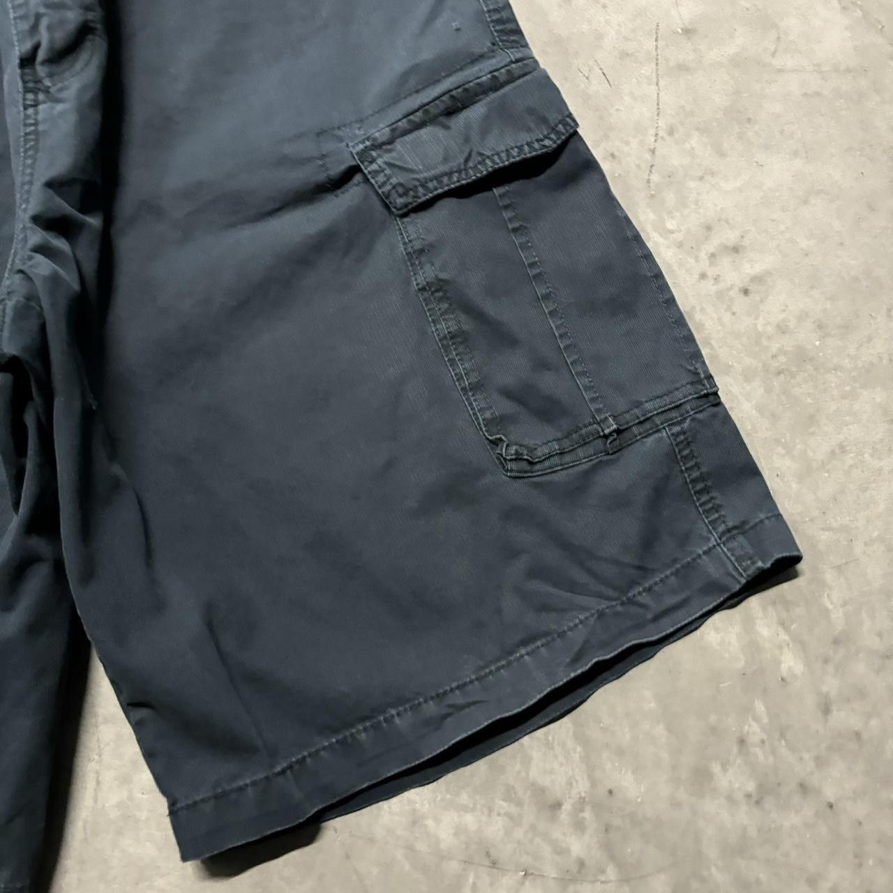 Japanese Brand × Vintage Crazy Vintage Y2K/2000s Baggy Navy Blue Skater Cargo Shorts! Size US 40 / EU 56 - 4 Thumbnail