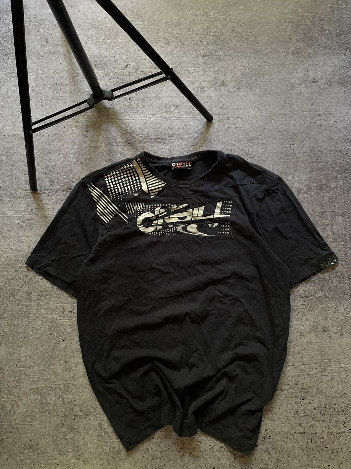 Pre-owned Oneill X Vintage Oneill Crazy Vintage T-shirt Made In Usa In Navy Blue