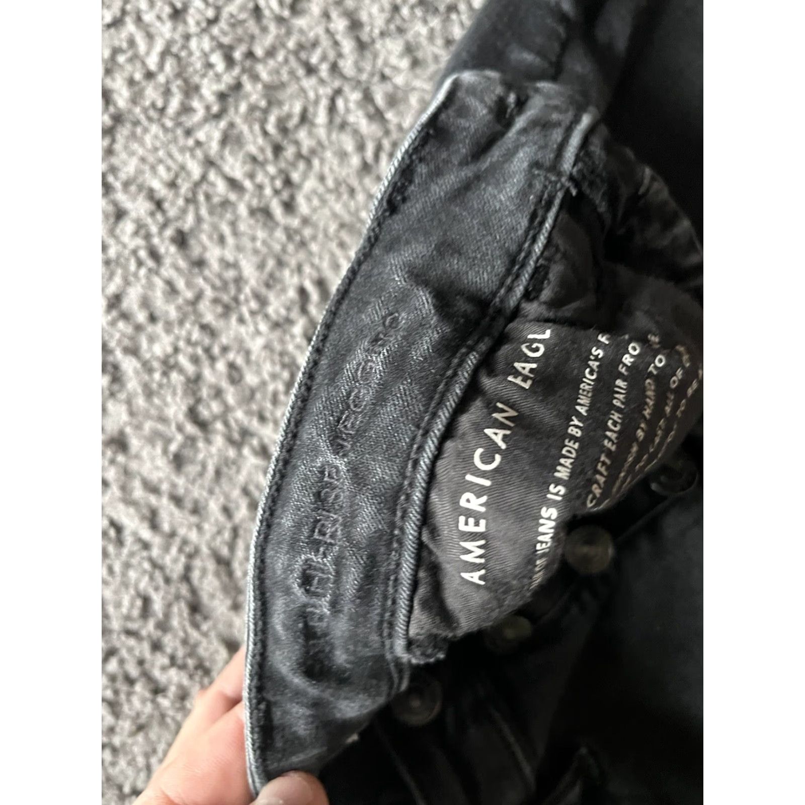 American Eagle Outfitters American Eagle Outfitters Jegging Jeans Women's Short Size 4 Black Super Hi Rise Button Fly Dark Wash Size 27" / US 4 / IT 40 - 6 Thumbnail