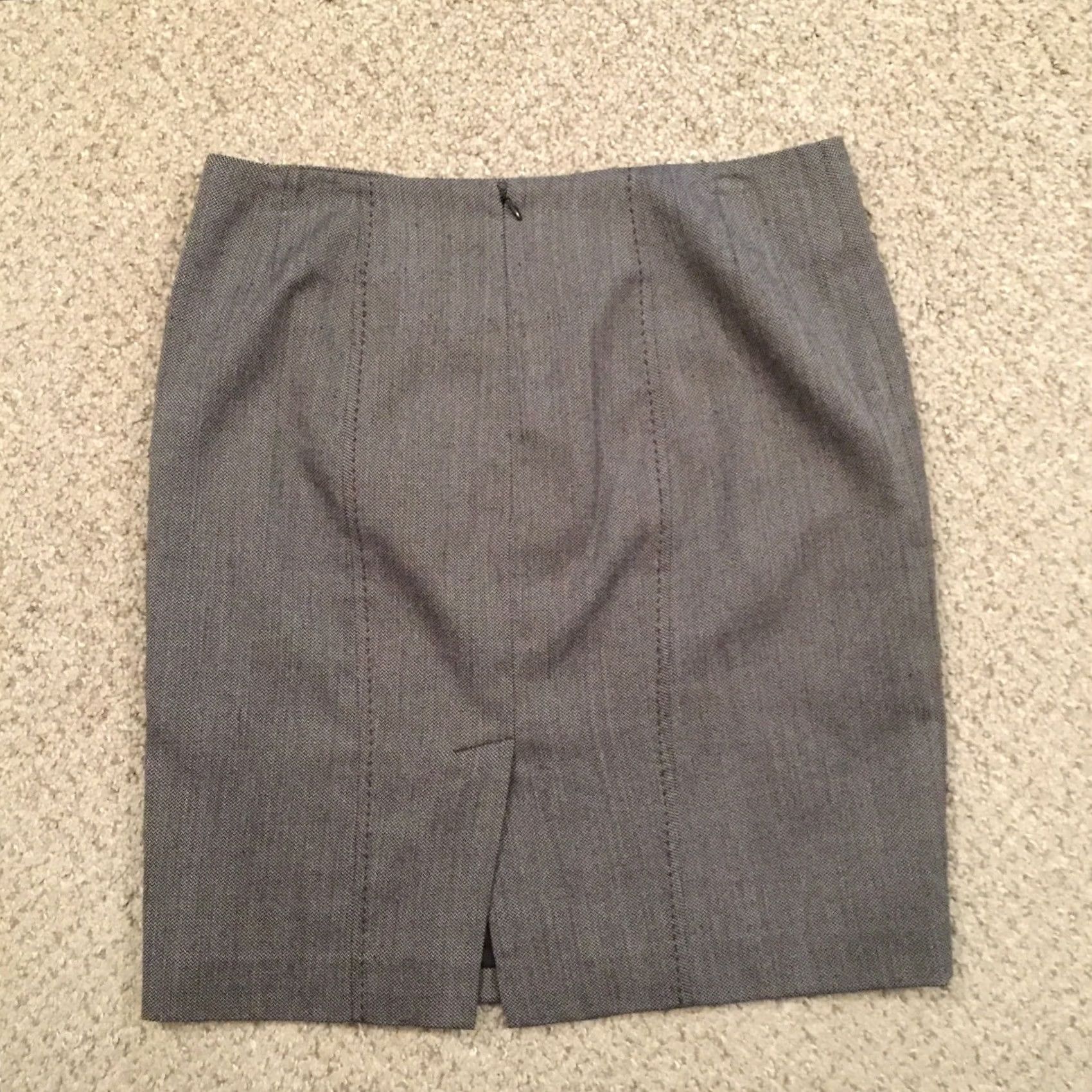 Loft LOFT Skirt Women Gray Pencil Knee Length Size 6 Lined Business Herringbone Size 28" / US 6 / IT 42 - 6 Thumbnail