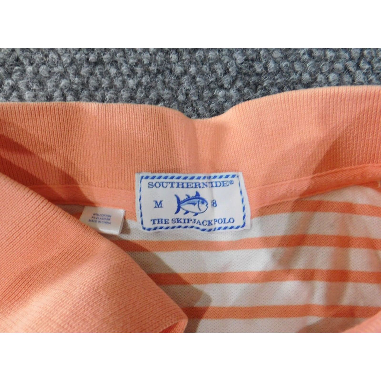 Southern Tide Southern Tide Polo M Orange Men Striped Stretch Cotton Golf Classic Logo Shirt Size US M / EU 48-50 / 2 - 6 Thumbnail