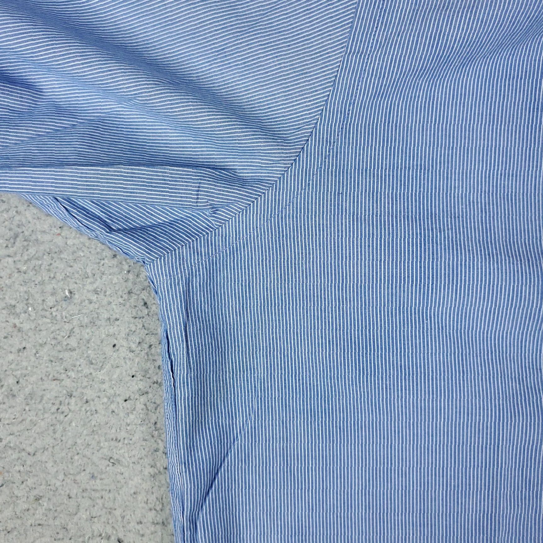 Tommy Hilfiger Tommy Hilfiger Dress Shirt Mens 16.5 Blue Striped Button Up Long Sleeve Shirt 100% Cotton Classic Wedding Office Mens Size 42R - 3 Thumbnail