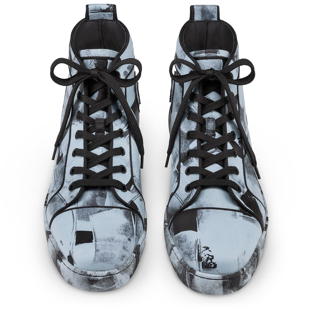 Christian Louboutin o1s1wg110924 Louis Orlato Flat High Sneaker in Black/White Size US 8 / EU 41 - 3 Thumbnail