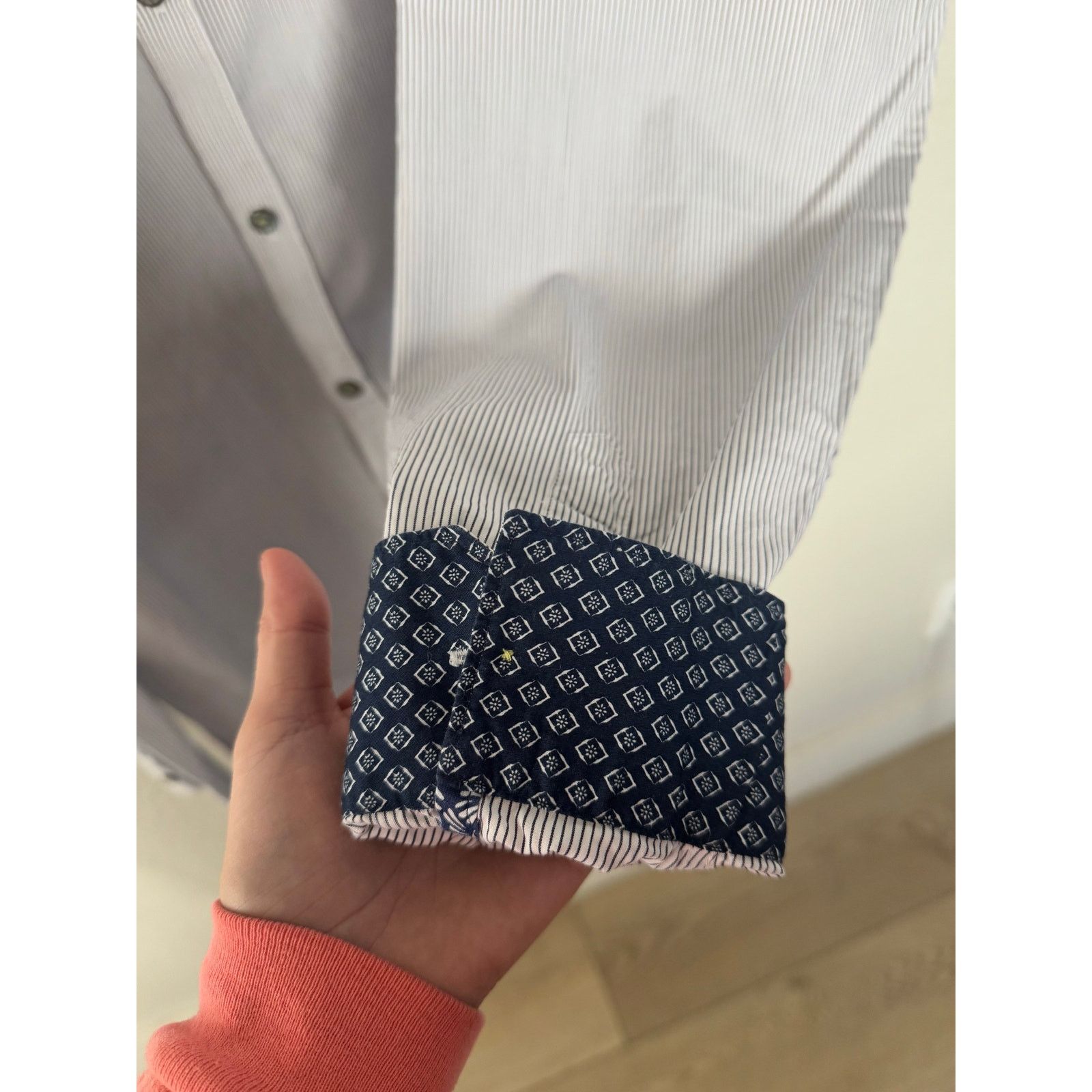 Ted Baker Ted Baker White and Blue Pinstriped Shirt Size 6 Size US XXL / EU 58 / 5 - 5 Thumbnail