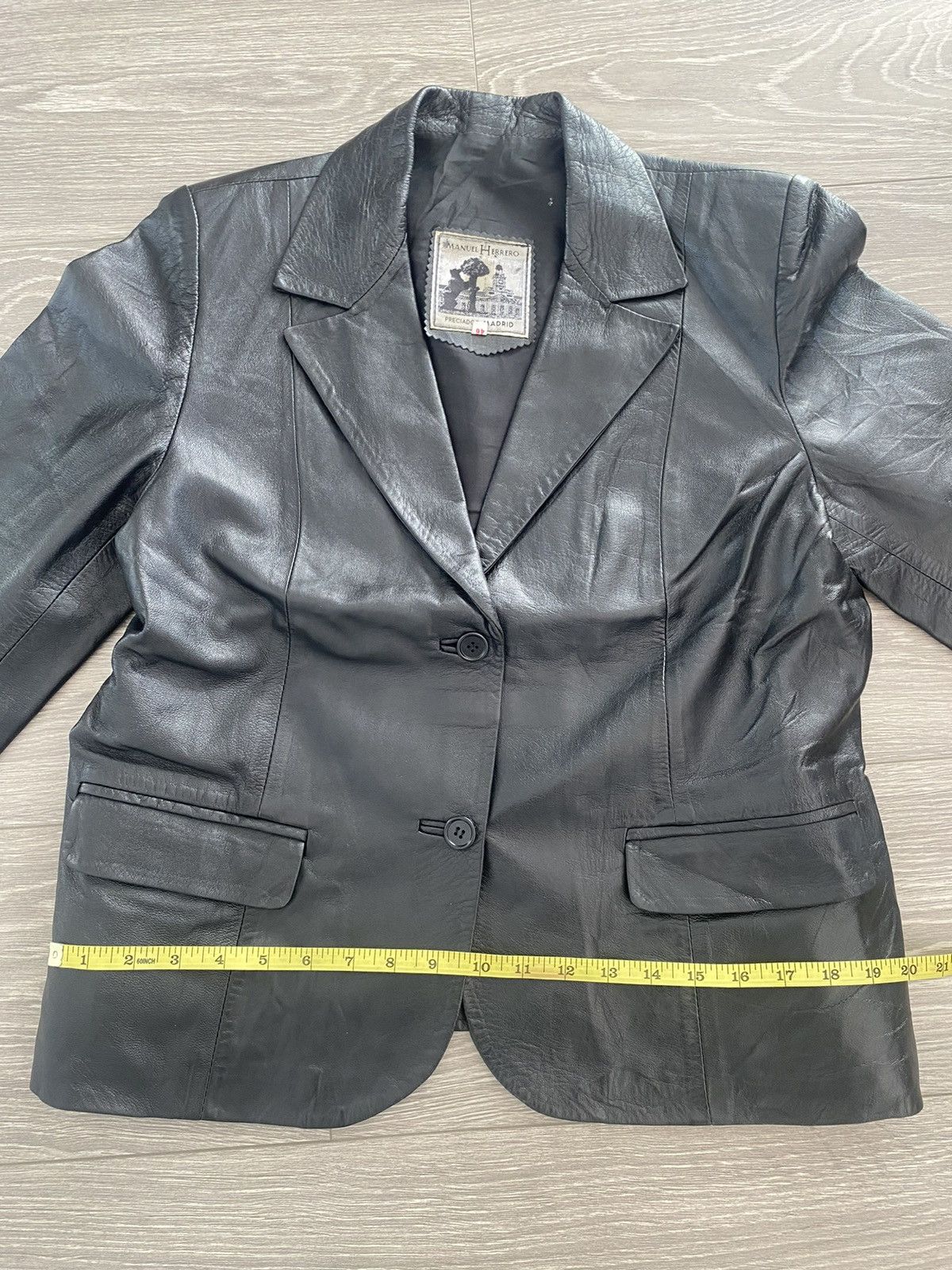 Genuine Leather × Vintage Vintage Leather Blazer Size L / US 10 / IT 46 - 6 Thumbnail