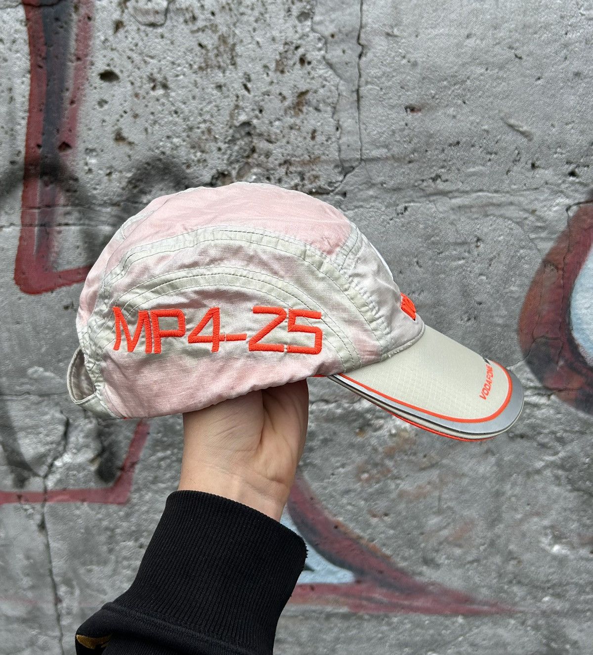 Malcolm McLaren × Mercedes-Benz Mercedes McLaren Vodafone F-1 Racing Nylon 5 Panel Cap Size ONE SIZE - 4 Thumbnail