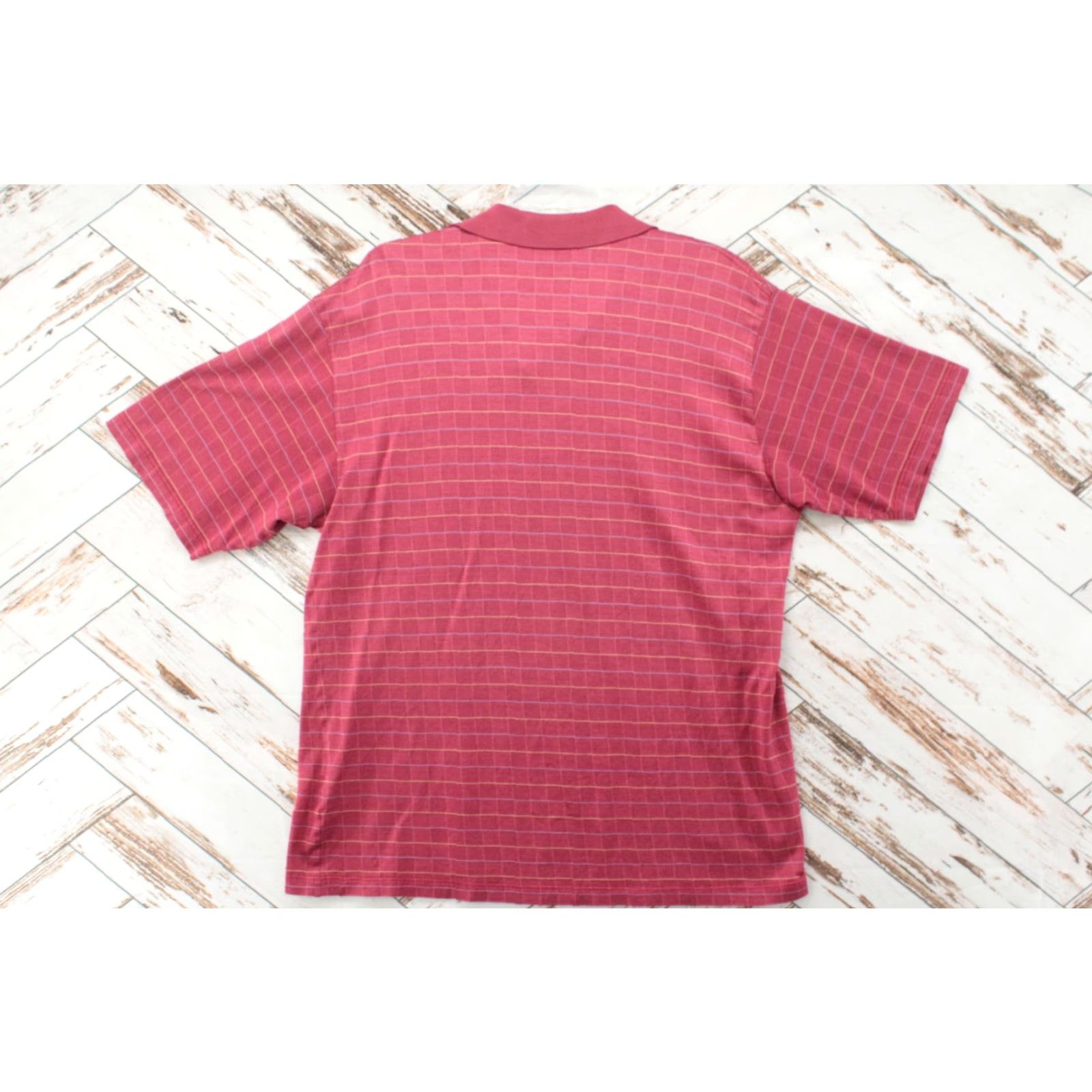 Vintage VINTAGE Bobby Jones Polo Shirt Men's L Red Windowpane Plaid Golf Embroidered Italy Size US L / EU 52-54 / 3 - 5 Thumbnail