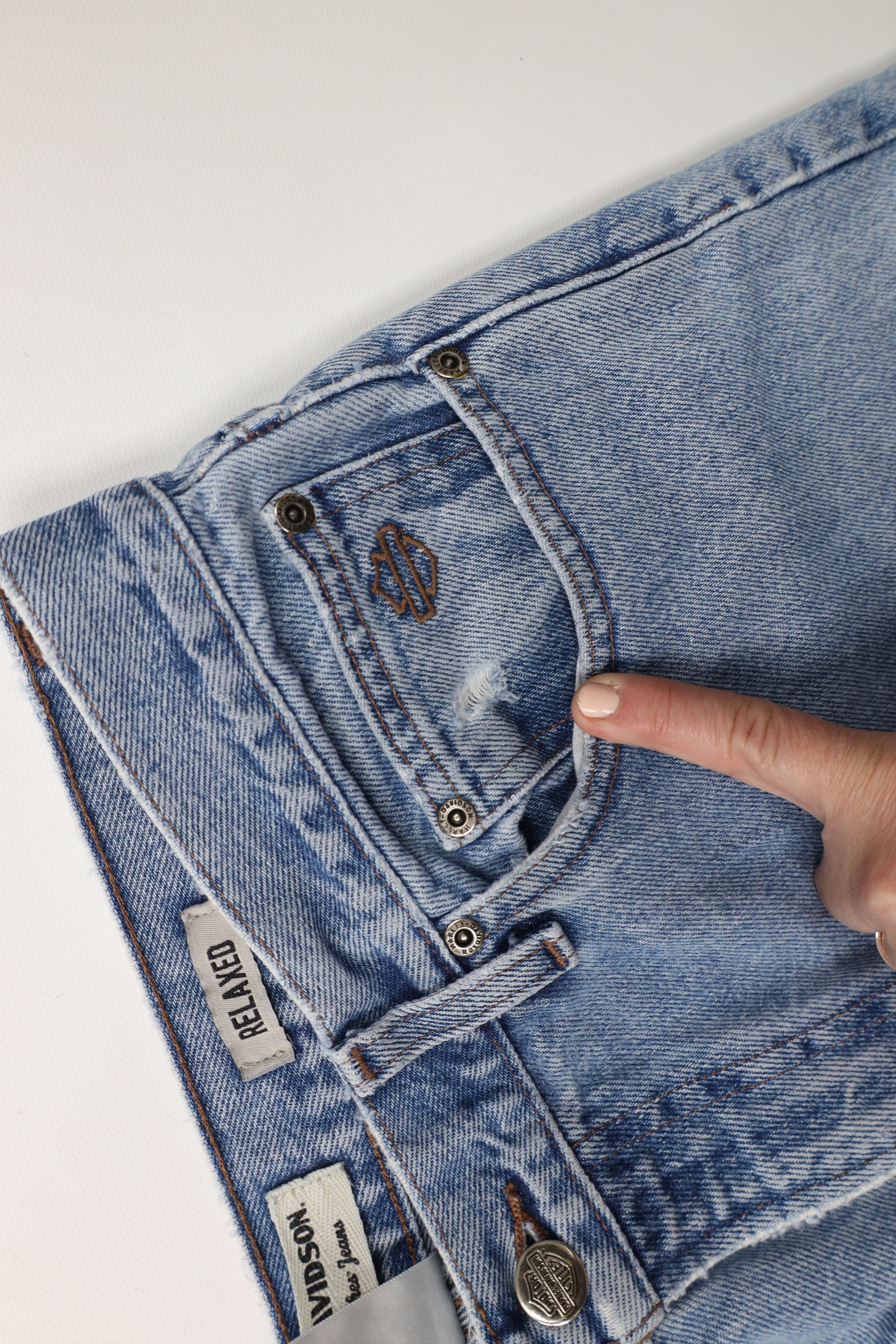 Harley Davidson × Vintage Vintage Harley Davidson Relaxed Fit Straight Leg Jeans Size US 34 / EU 50 - 8 Thumbnail