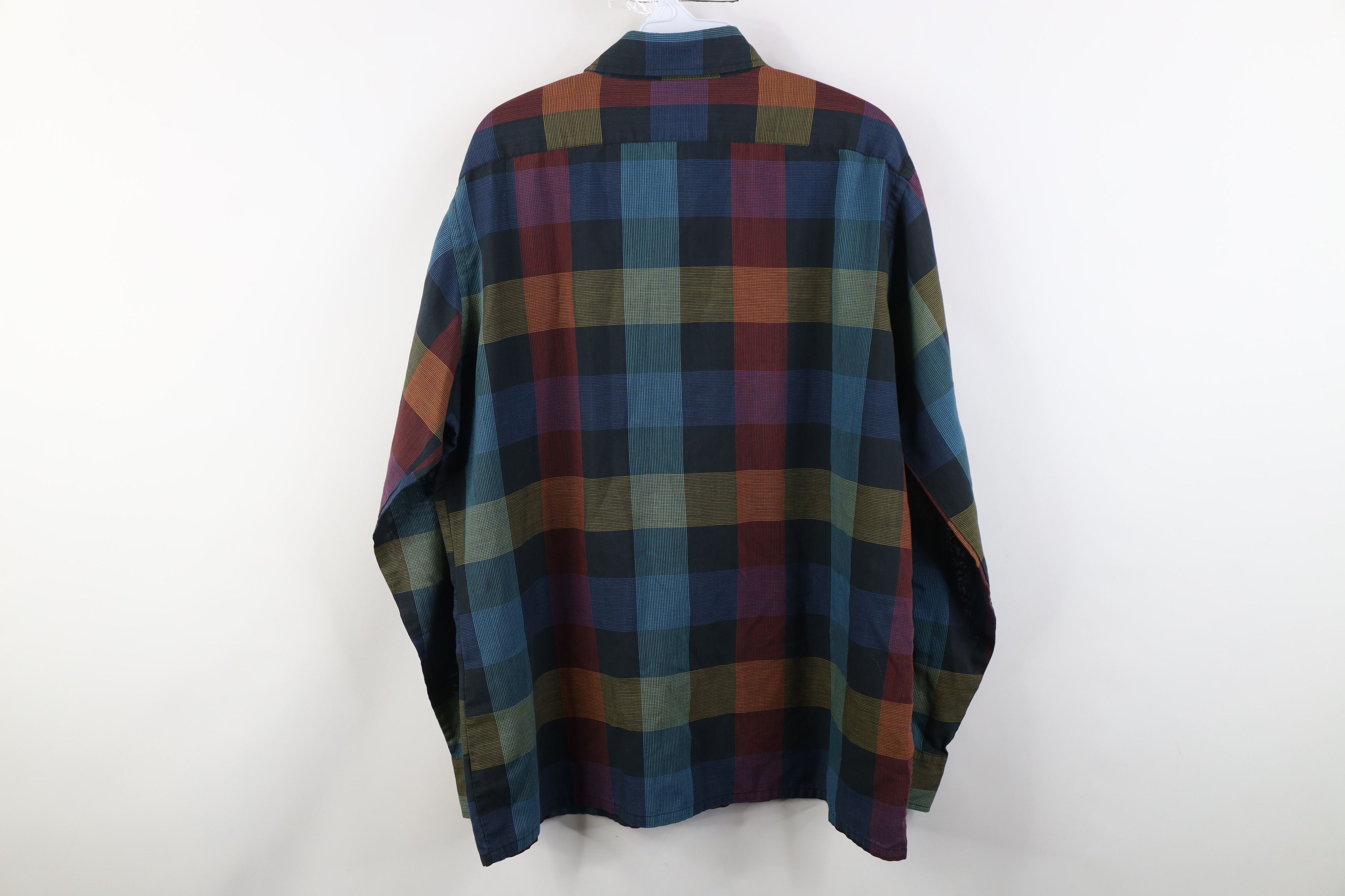 Vintage Vintage 90s Streetwear Rainbow Plaid Button Down Shirt Size US L / EU 52-54 / 3 - 9 Thumbnail