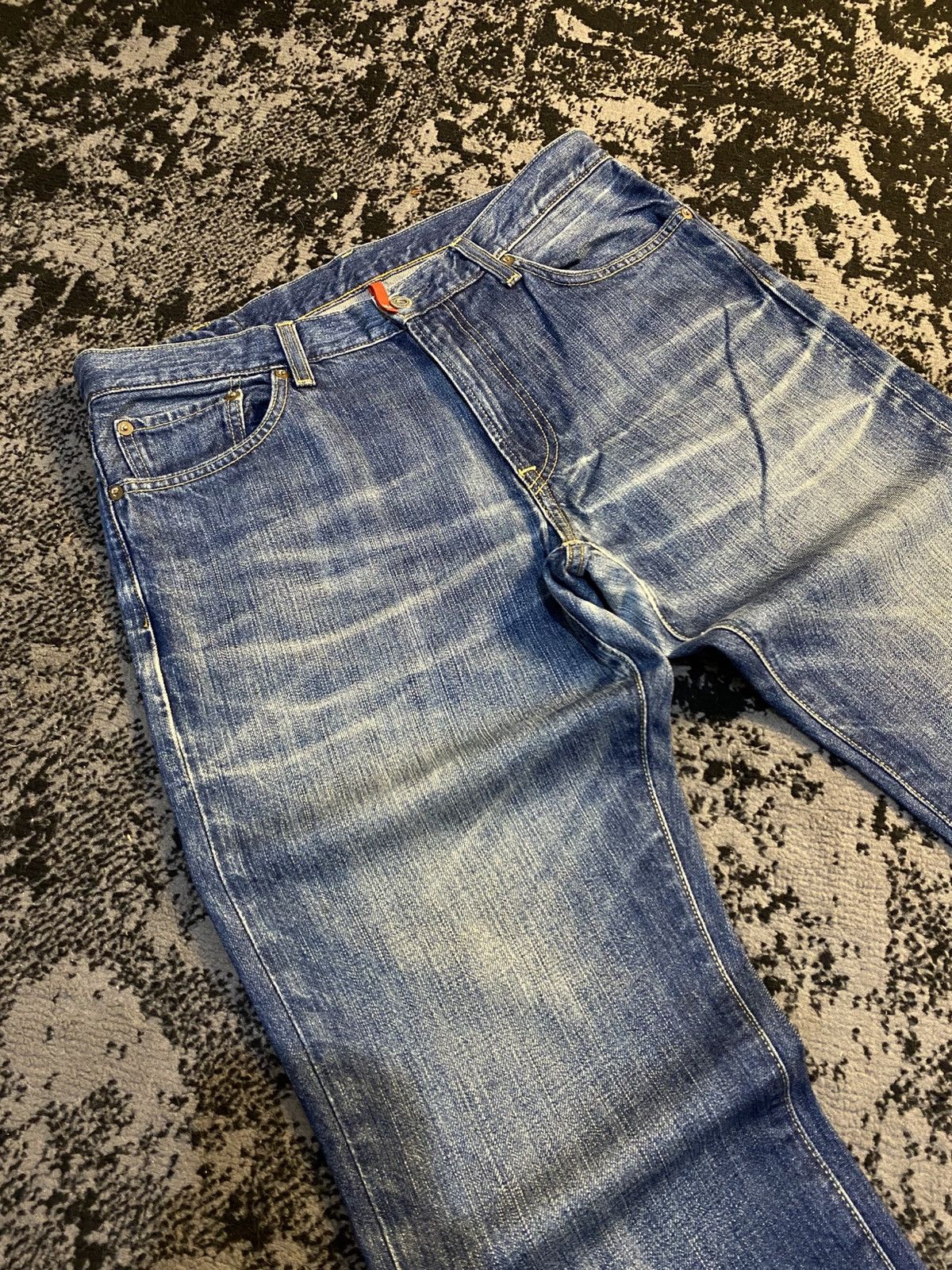 Undercover × Uniqlo Riped Uniqlo S-002 UJ Faded Regular Fit Straight Jeans 🔥 Size US 33 - 9 Thumbnail