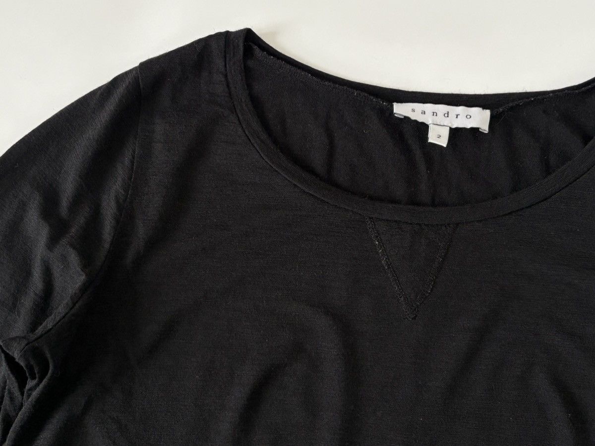Sandro Sandro Womens Top 3/4 Sleeve Blouse Black Wool Size 2 M Size M / US 6-8 / IT 42-44 - 11 Thumbnail