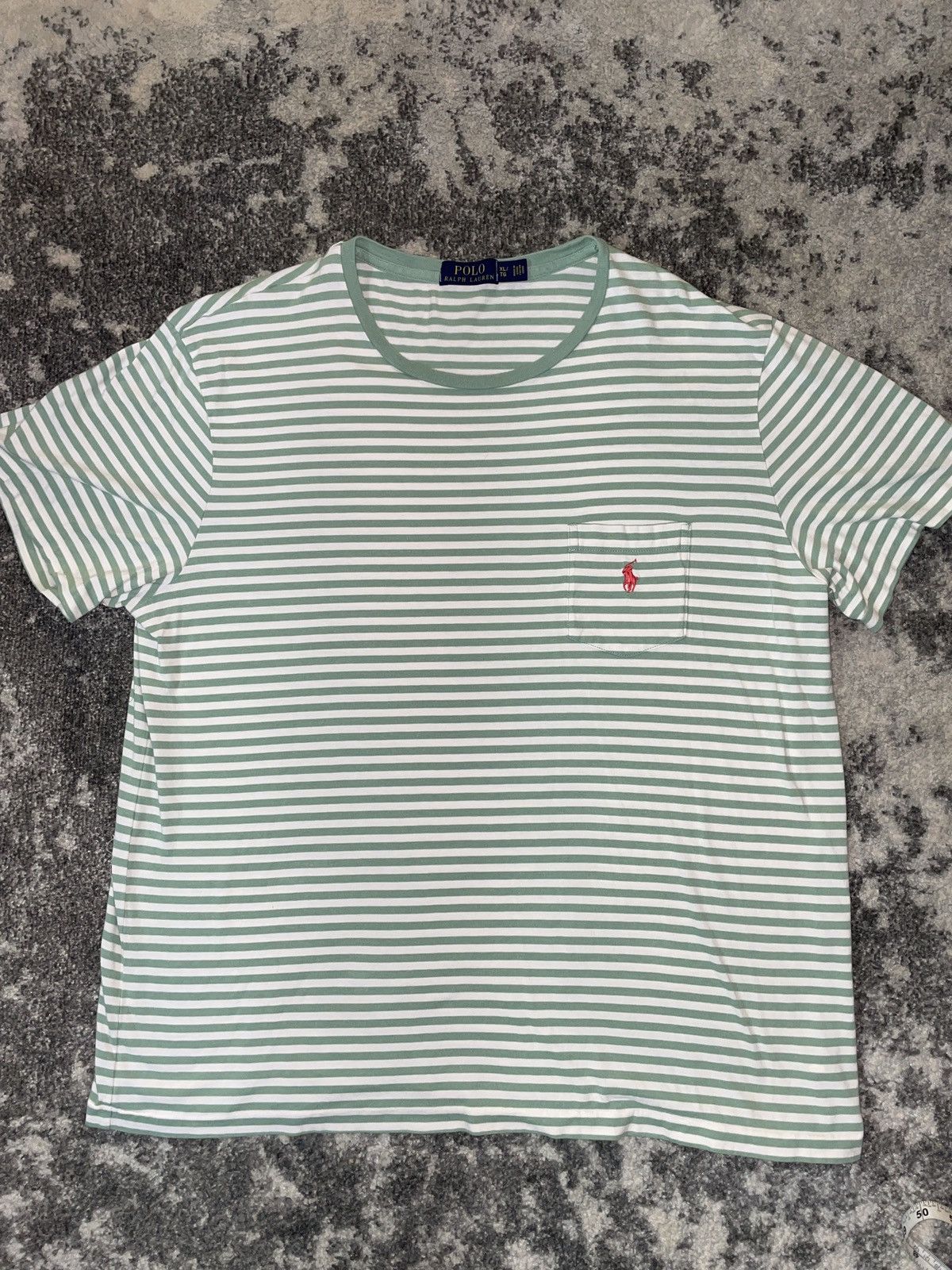 Polo Ralph Lauren Polo Ralph Lauren white/ green stripped t-shirt Size US XL / EU 56 / 4 - 1 Thumbnail
