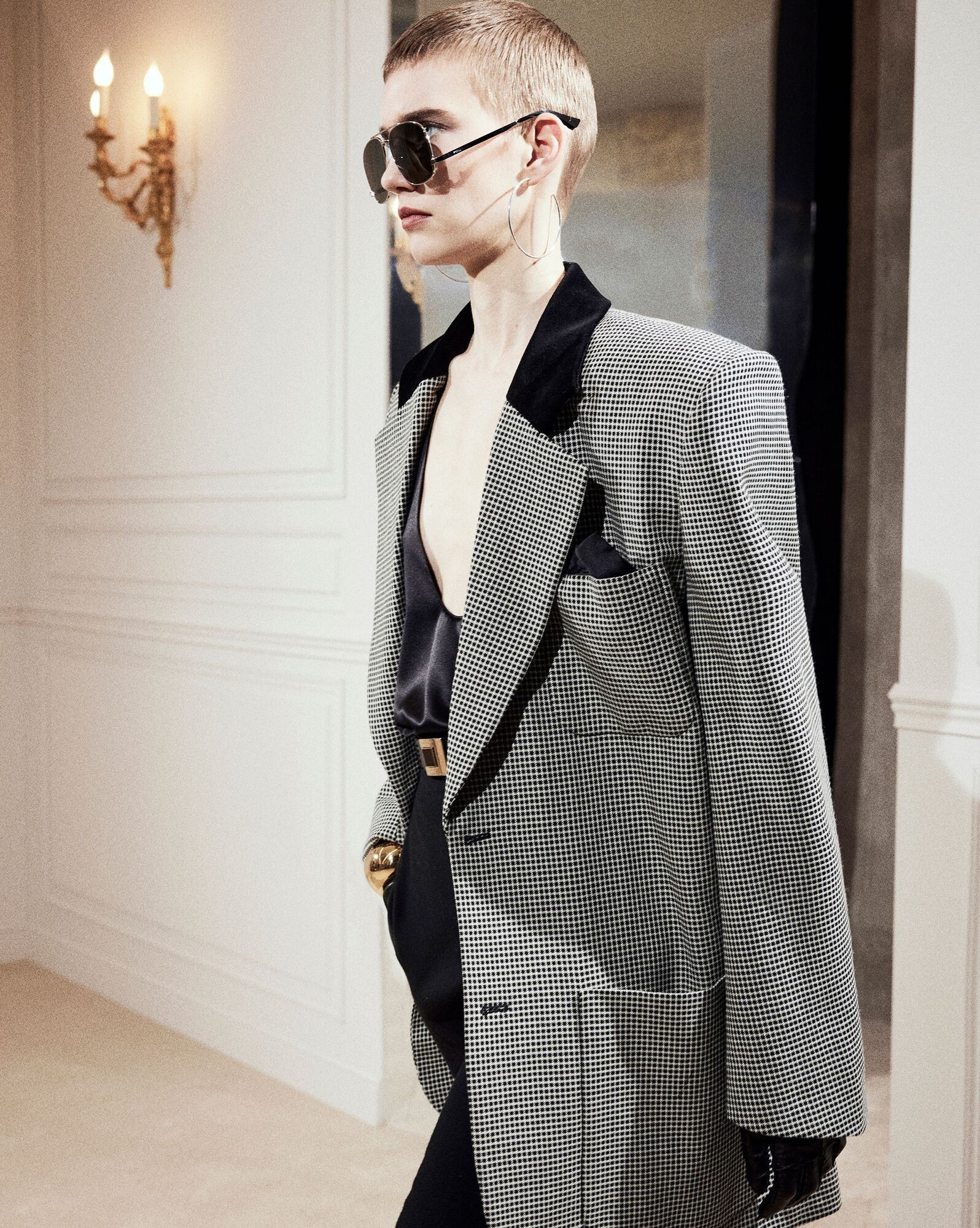 Saint Laurent Paris o1bcso1str1224 Oversized Chesterfield Jacket in Grey Size XS / US 0-2 / IT 36-38 - 4 Thumbnail