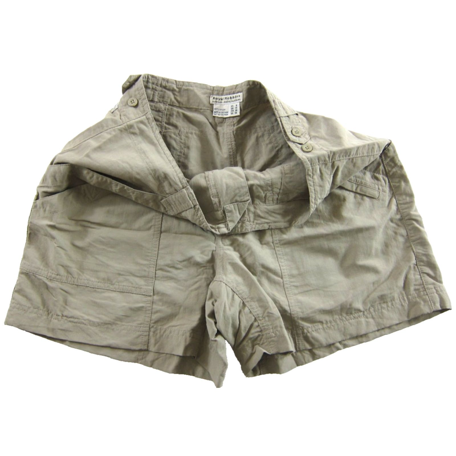 Royal Robbins VINTAGE Royal Robbins Shorts Women 6 Beige Nylon Cargo Pocket 30" waist 5" inseam 41" hip 10" rise 6 pockets Cargo Shorts Women 6 Size 28" / US 6 / IT 42 - 4 Thumbnail