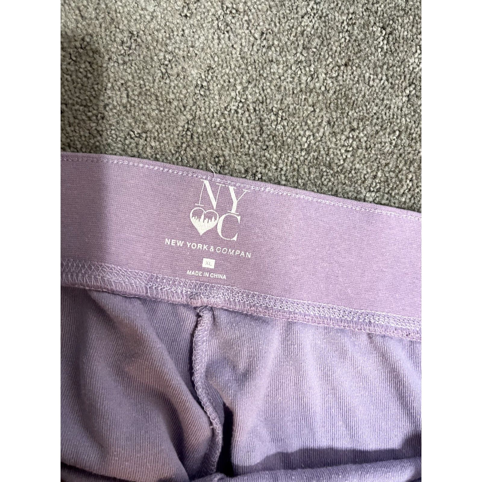 Vintage New York & Company Velour Sweatpants XL Purple Casual Drawstring Womens Size 40" / US 18 - 5 Thumbnail