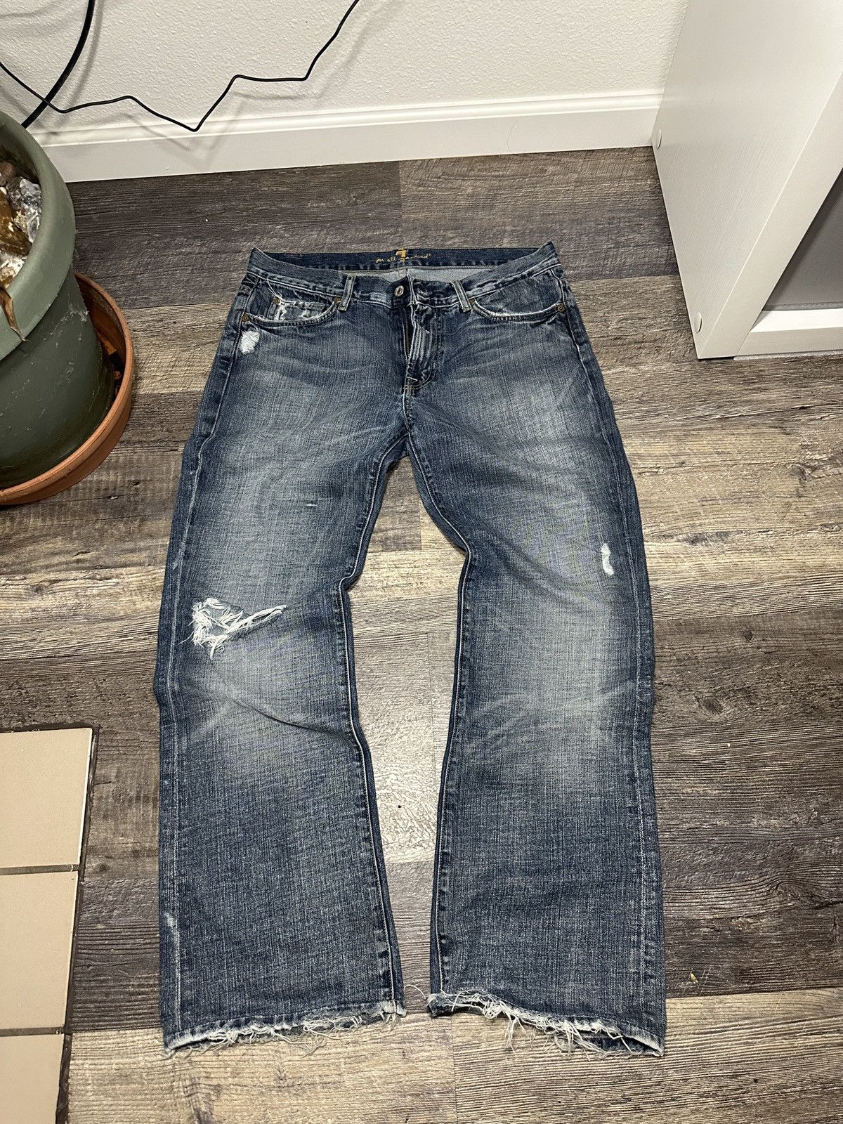 Other Vintage y2k Distressed Jeans - Raw Hem & Ripped Accents Size US 32 / EU 48 - 1 Thumbnail