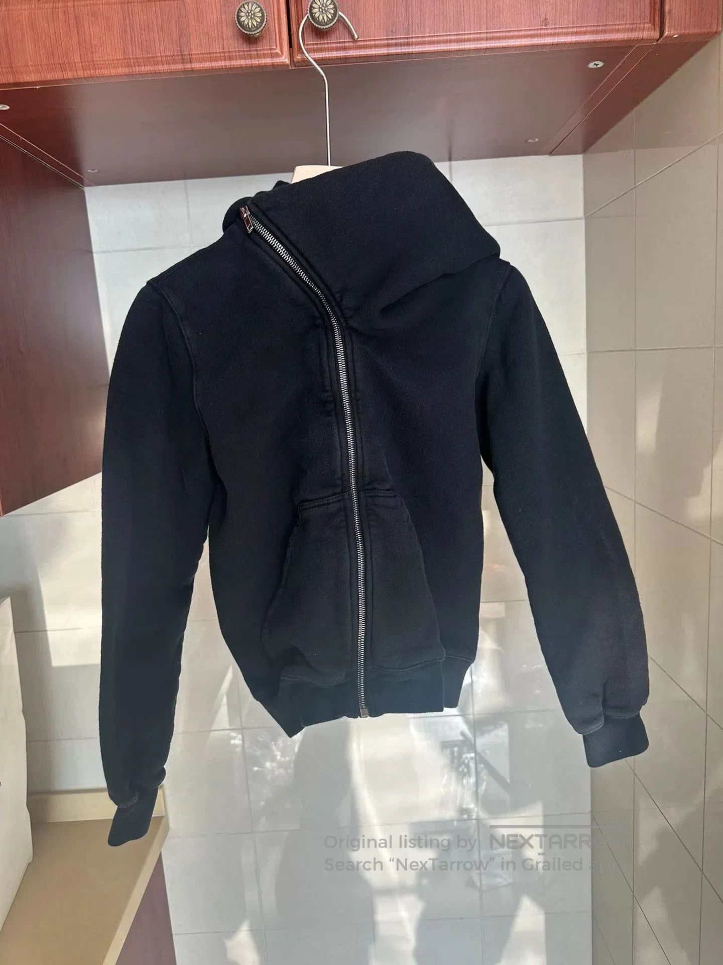 Rick Owens Rick Owens Black Zippered Hooded Jacket. Size M / US 6-8 / IT 42-44 - 1 Thumbnail