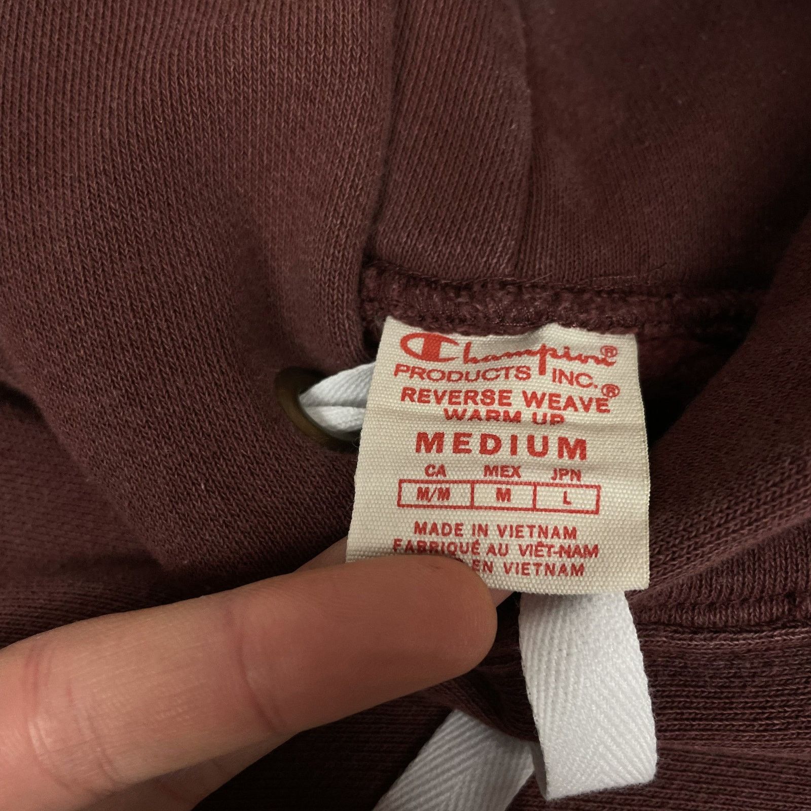 Champion Champion Reverse Weave Men's Burgundy Cotton Hoodie Medium Size US M / EU 48-50 / 2 - 8 Thumbnail
