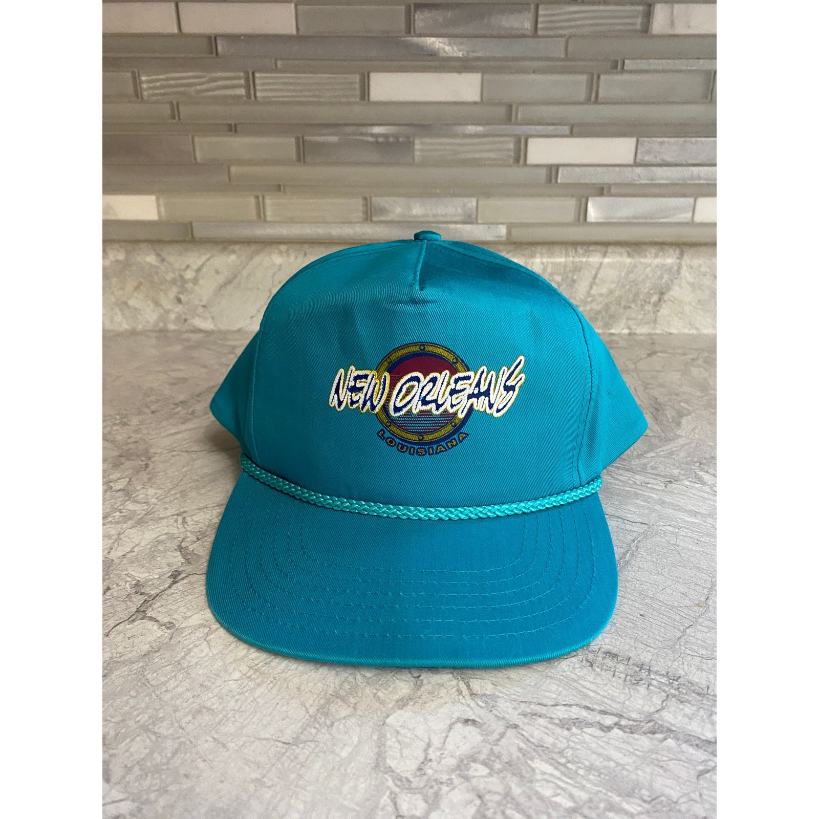 Other Retro New Orleans, Louisiana Teal Snapback Hat Size ONE SIZE - 2 Thumbnail