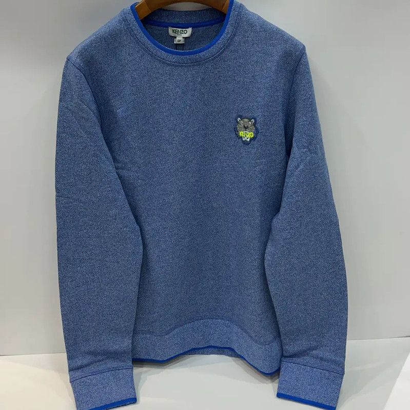 Kenzo KENZO Blue Cotton Tiger Head Long Sleeve Top 0089 Size S / US 4 / IT 40 - 1 Thumbnail