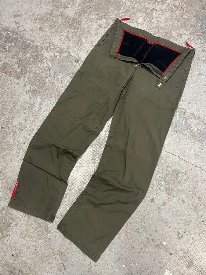Prada × Vintage 2000s Prada Olive Linea Rossa Pants Size US 33 - 6 Thumbnail