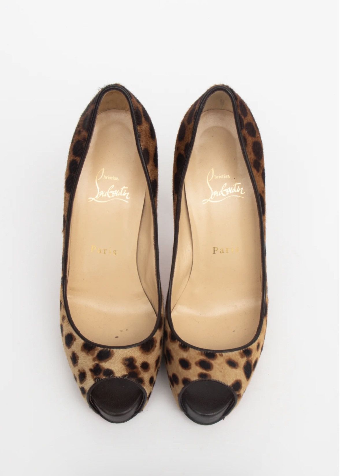 Christian Louboutin Christian Louboutin CHEETAH OPEN TOE PLATFORM PUMP Size US 8 / IT 38 - 4 Thumbnail