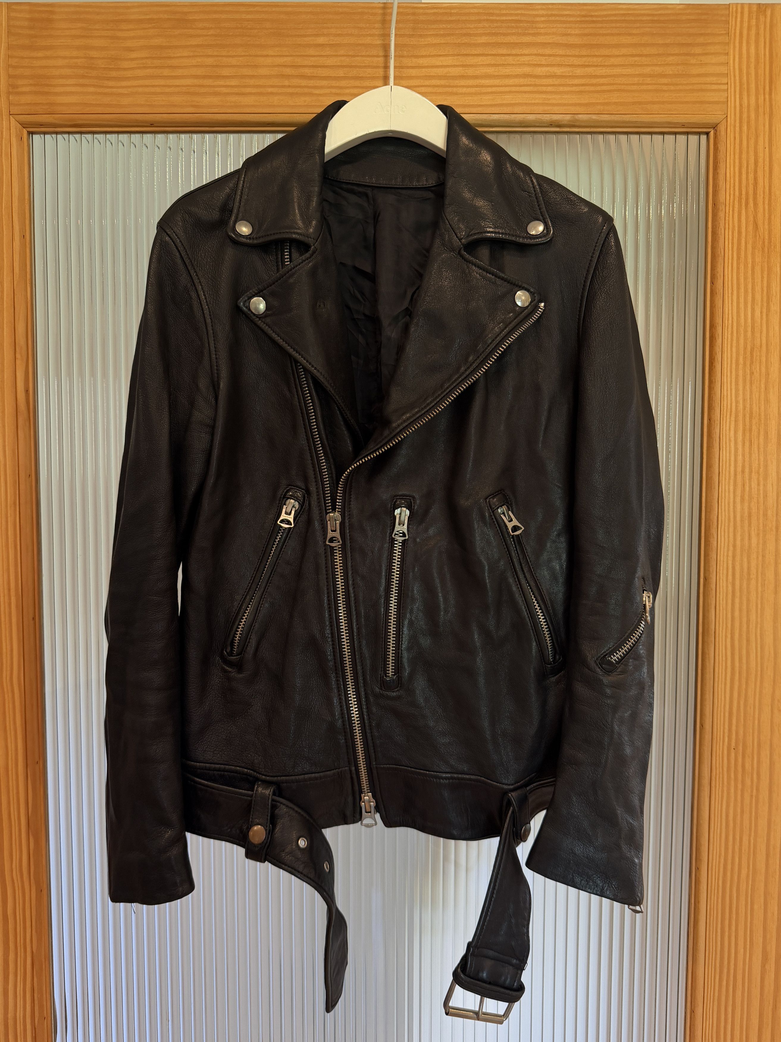 Acne Studios Nate Clean Leather Motorcycle Jacket Size US S / EU 44-46 / 1 - 1 Thumbnail