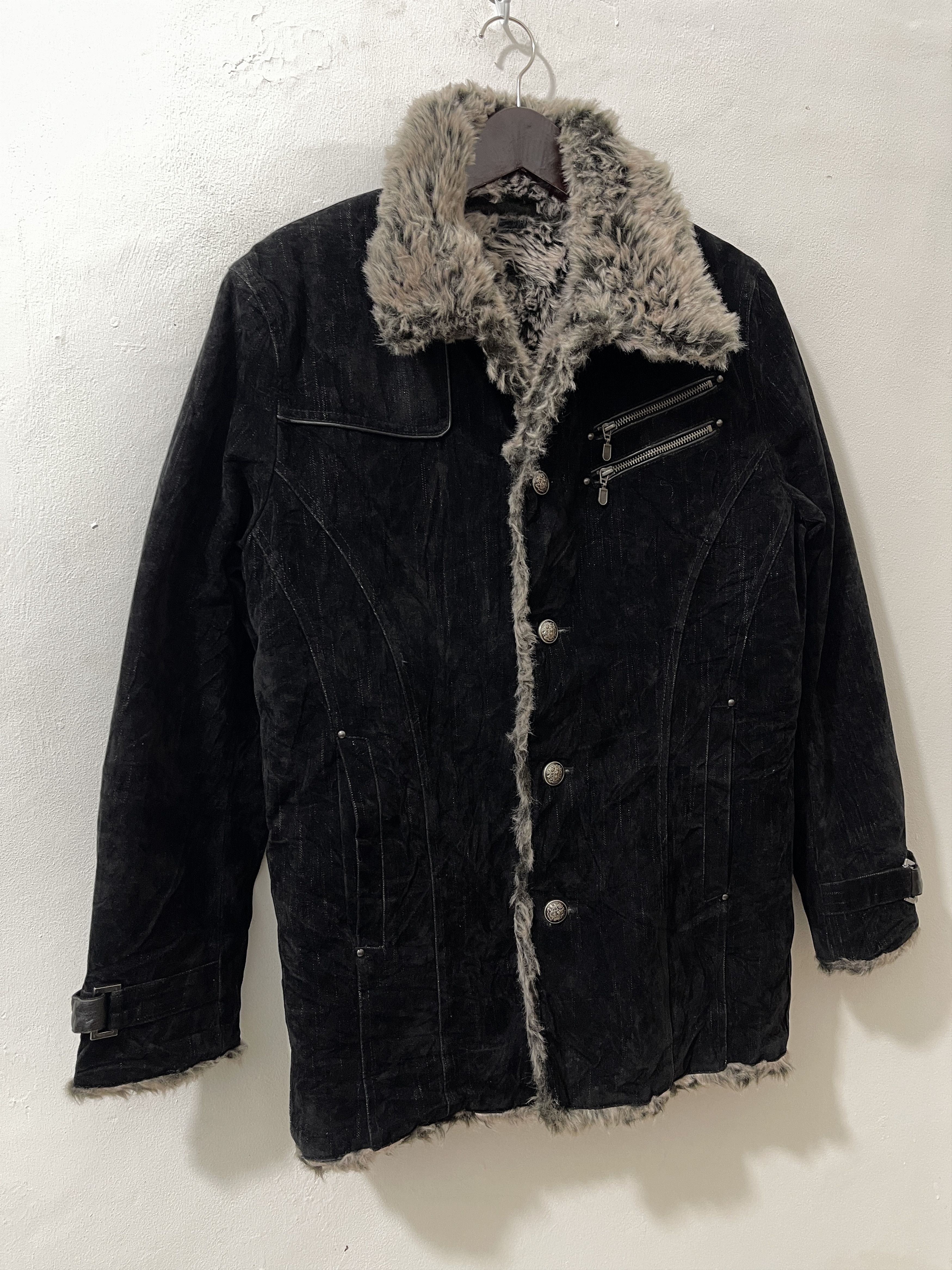 Japanese Brand Mossimo Japan Archive Fur Gothic Vkei Style Jacket Size US L / EU 52-54 / 3 - 3 Thumbnail
